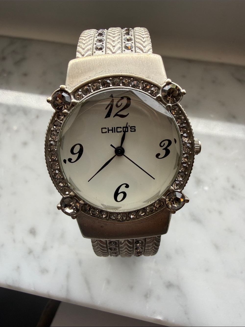 Chico's Silver-Tone Crystal Accent Women's Watch